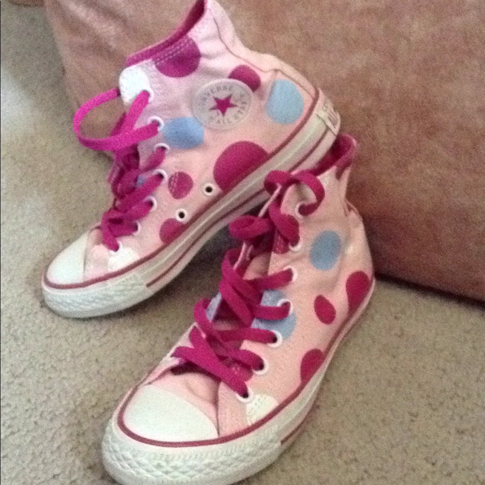 Pink Polkadot Converse Sneakers